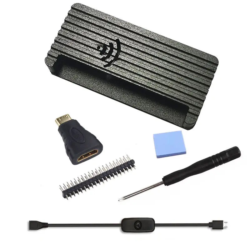 Raspberry Pie Zero WH/2W Universal Aluminum Radiator Metal Protective Shell Passive Heat Dissipation with Silicone Heat Transfer