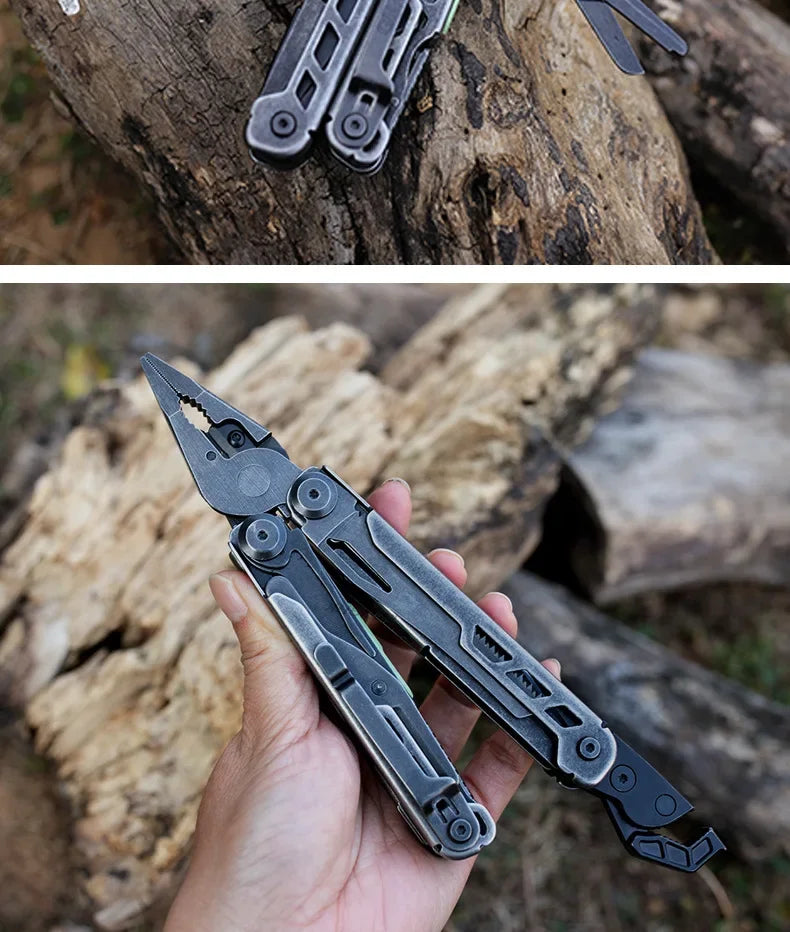 BHBT 15 in 1 Multi Tool Pliers Multi-functional Wrench with Damascus Knife Folding EDC Outdoor Survival Multi Tool Home Repair