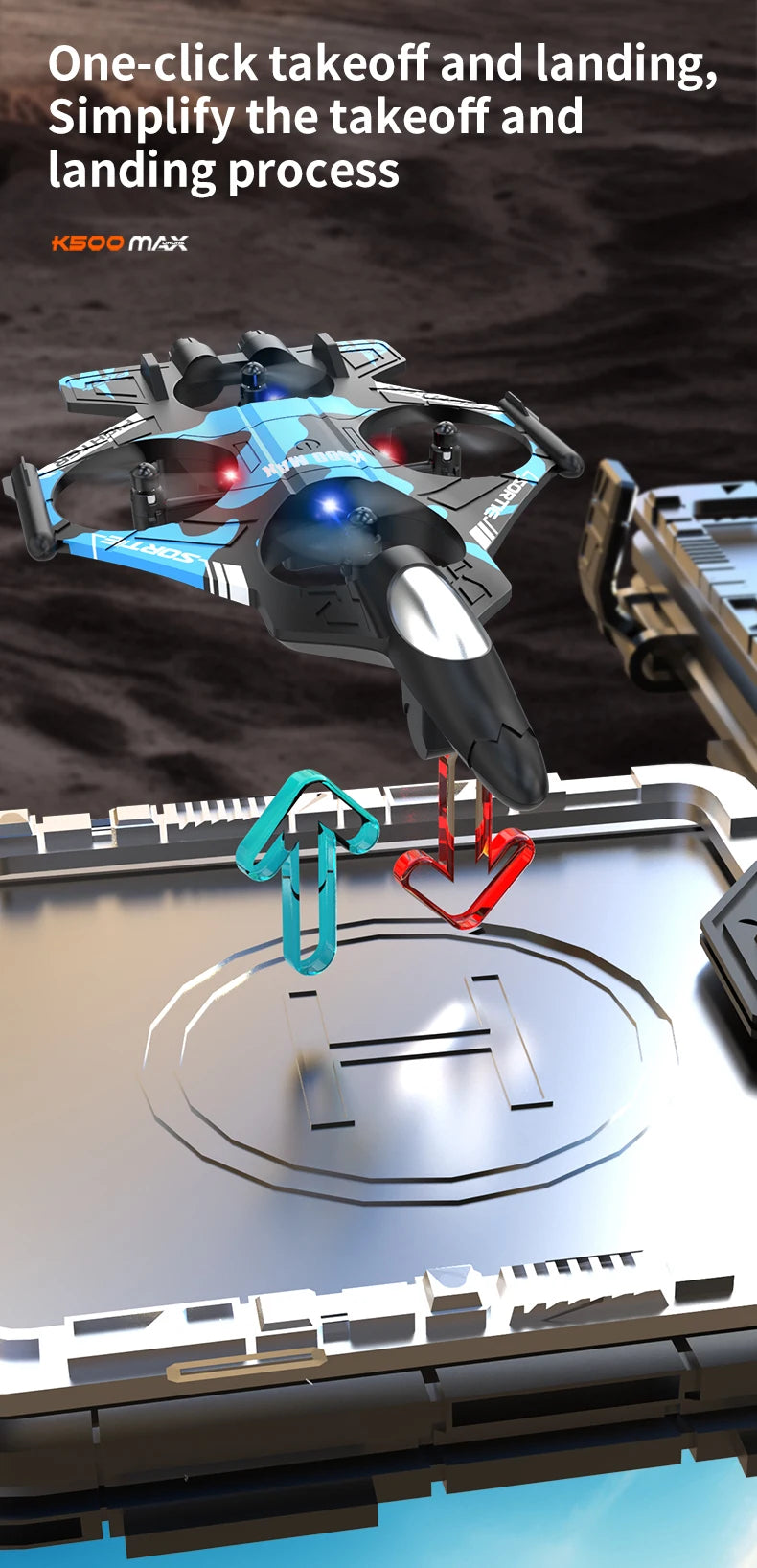 K500MAX RC Drone Fighter HD Professional Camera 360° roll WIFI Fpv Aircraft Quadcopte Aerial Photography  with screen Drone Toys