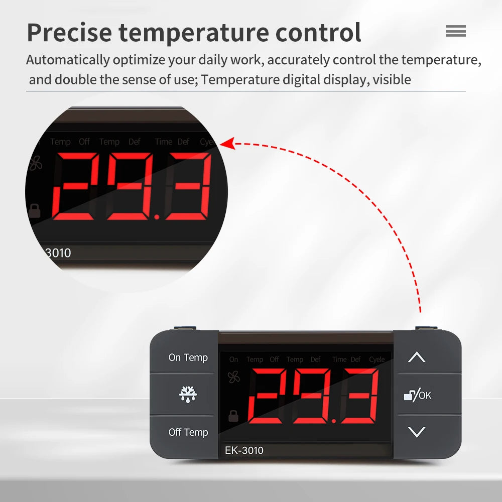 Digital Thermostat for Incubator Temperature Controller Heating Cooling Refrigeration Defrosting Fan Thermostat Relay Sensor