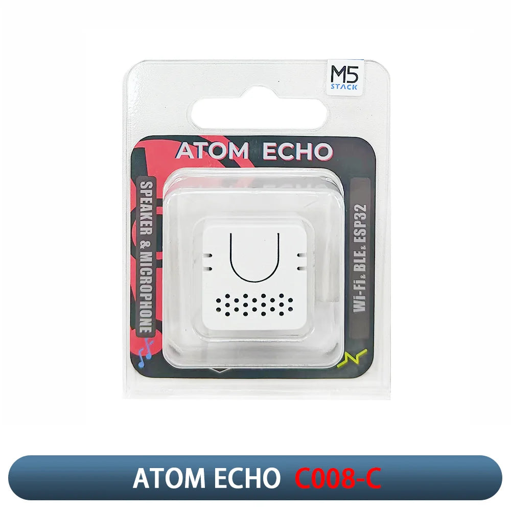 M5Stack ATOM Echo programmable Mini Smart Speaker ESP32 Voice Control Module with BLE/Wi-Fi for IoT Prototyping & DIY Projects