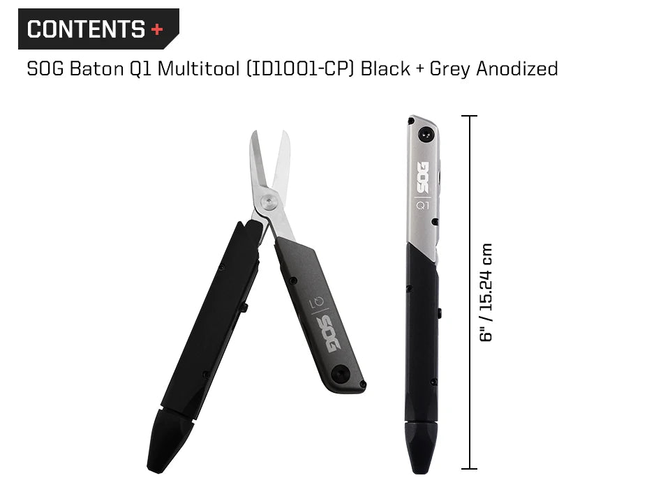 SOG 4 in 1 BATON Q1 Multi-Tool Folding Scissors EDC Tactical Pen Multifunctional Portable Tools Pocket Screwdriver Bottle Opener
