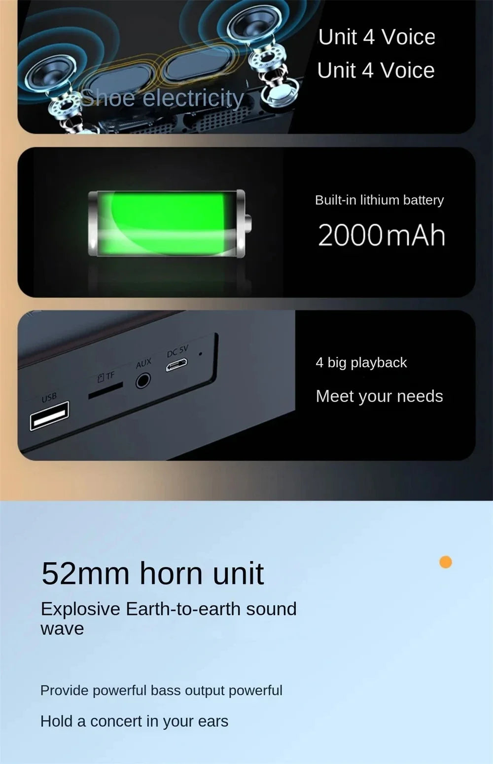 Original Bluetooth Subwoofer Soundbar TV Audio Echo Wall Computer Speaker Home Theater Music Wireless Blueooth Speaker Gift