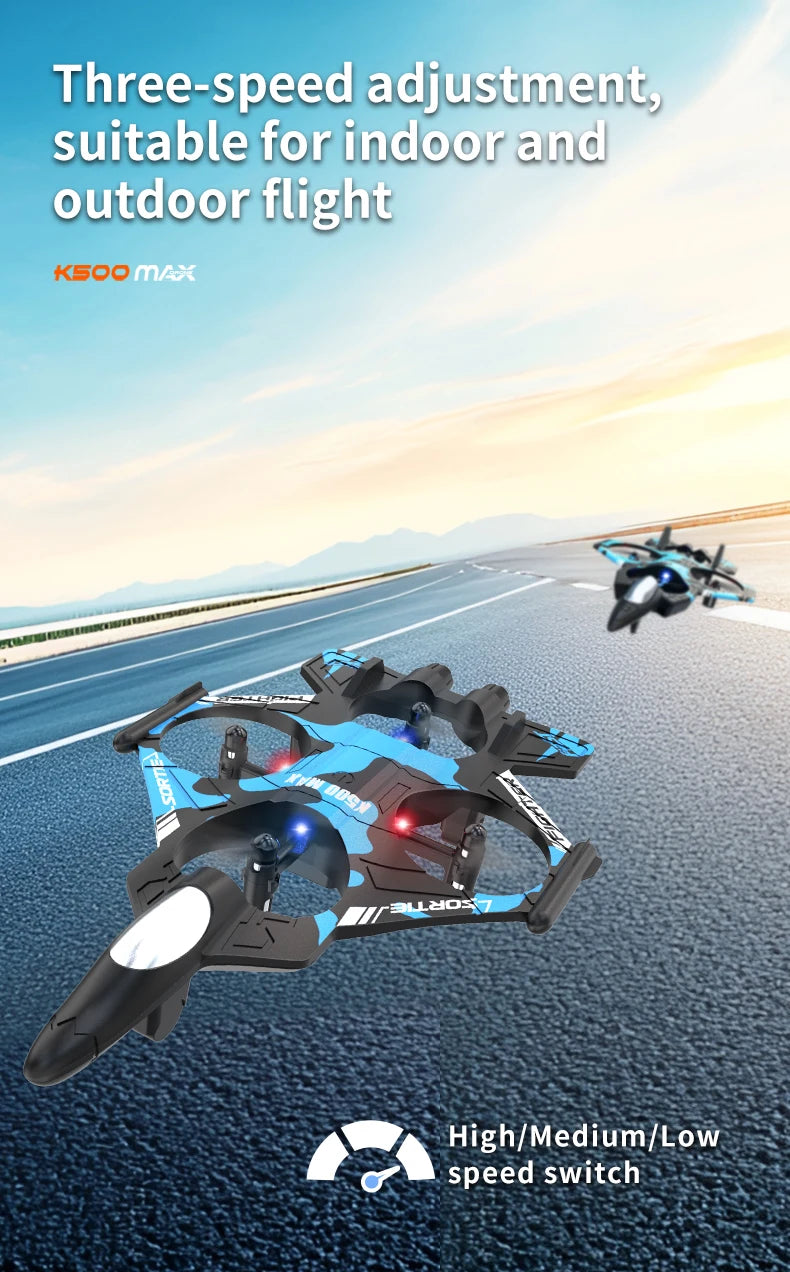 K500MAX RC Drone Fighter HD Professional Camera 360° roll WIFI Fpv Aircraft Quadcopte Aerial Photography  with screen Drone Toys