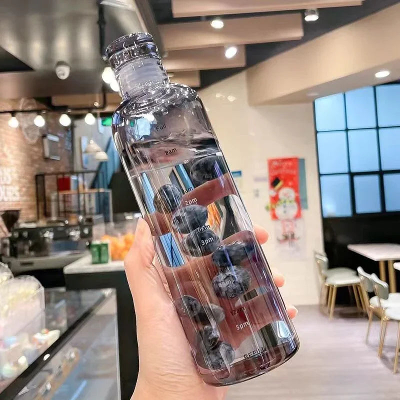 500ml Elegant Leakproof Water Bottle with Time Scale Stay Hydrated Daily Lightweight & Portable for Fitness & Outdoor Adventures