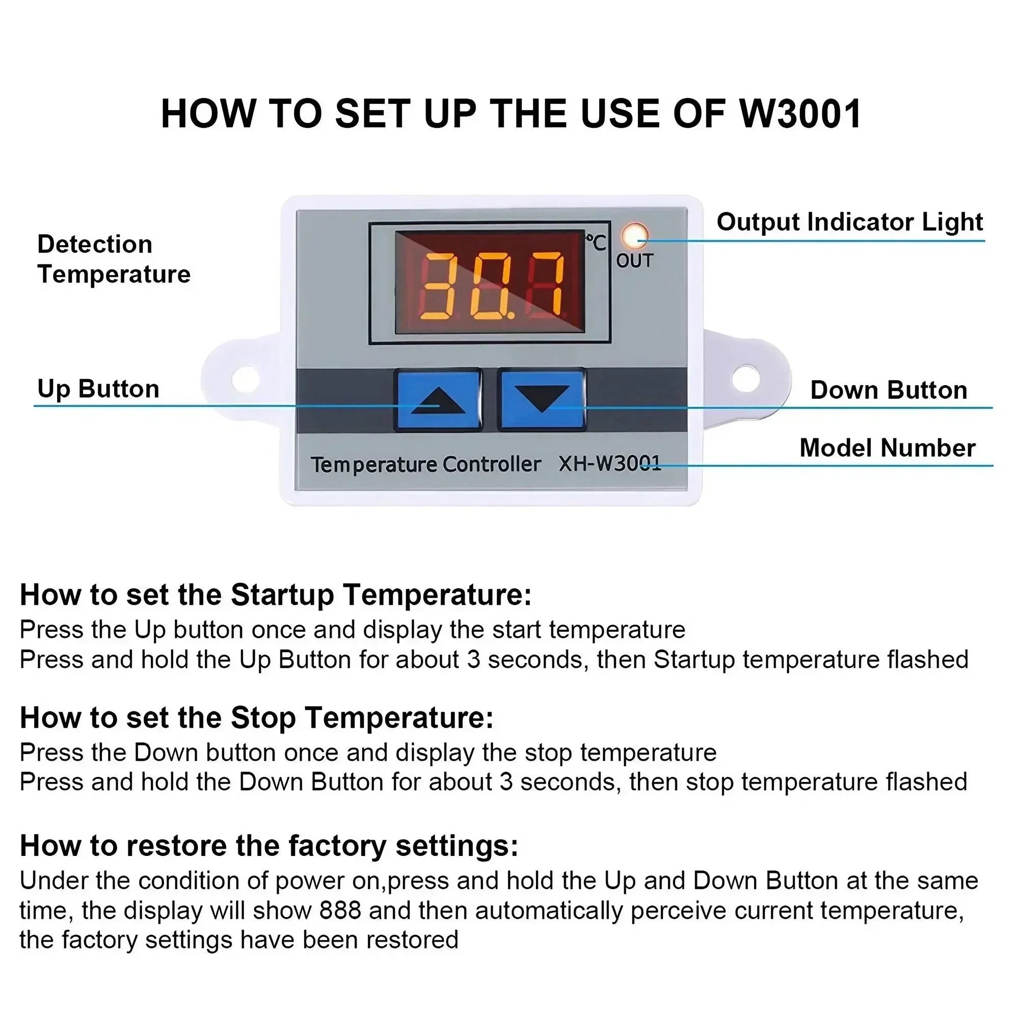 Digital Temperature Controller Thermostat Switch Thermometer 12/24/220V Microcomputer Thermoregulator Home Automation System