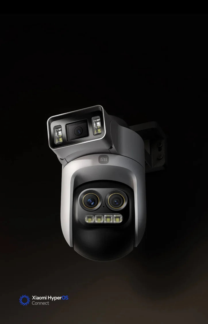 XIAOMI New Smart Outdoor Camera 4 Pro Triple Camera Zoom Edition，360° 5MP 3K，9x Hybrid Zoom，IP66，Chinese Version With Adapter