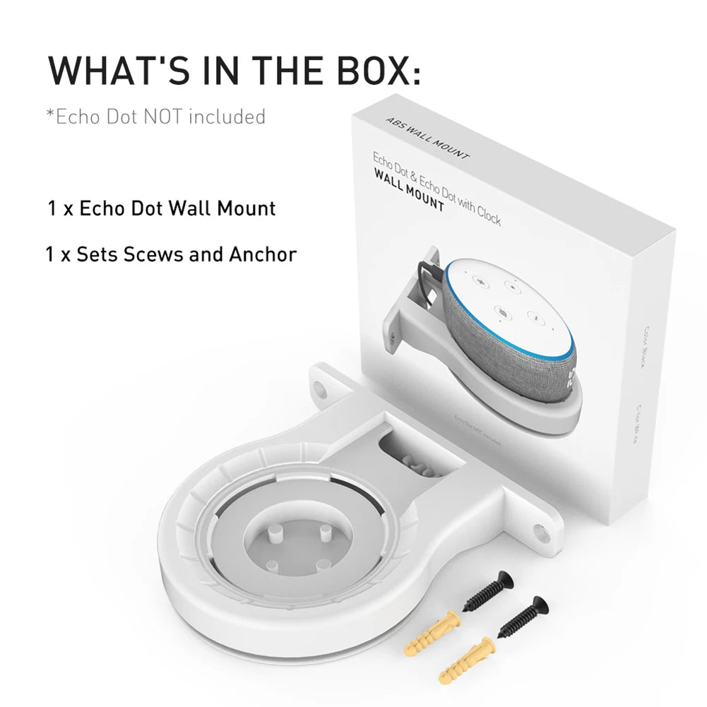 Smart Speaker Wall Mount Stand for Echo Dot (3rd Gen&4th Gen) 4/3/2/1 Smart Speaker With Screwless Built-in Cable Management