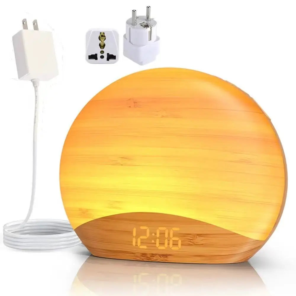 Awakening Wake Up Sunrise Alarm Clock Table Clock Dimmable with 3 Ring 8 Nightlight 26 Sound Sleep Timer Night Light