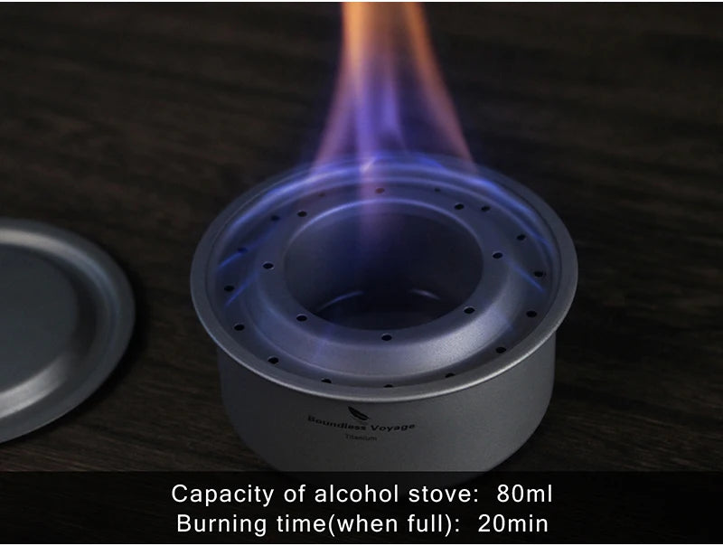Boundless Voyage Ultralight Titanium Wood Burning Stove Camping Alcohol Stove Outdoor Multi-Fuels Mini Stove Small Stove