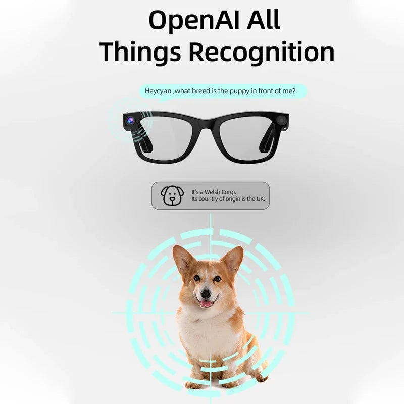 2026 4K Smart AI Glasses 800W pixel AI Shooting Camera HD Photo Video Voice Call Translation Waterproof Bluetooth AI Glasses