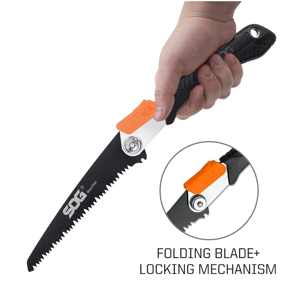 SOG Multifunctional Folding Saw – Portable EDC Tool for Household, Hunting, Outdoor Camping Equipment, Survival & Woodworking