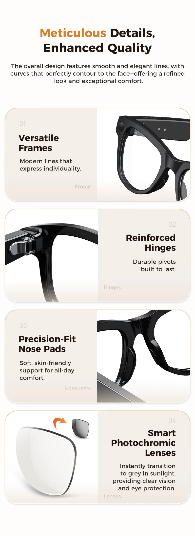 2026 AI Smart Glasses with 8MP Camera Video Recording 120+ Languages Translation Sunglasses Bluetooth Call Music Play Men Women