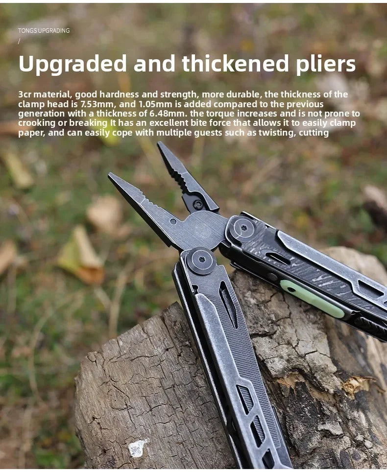 BHBT 15 in 1 Multi Tool Pliers Multi-functional Wrench with Damascus Knife Folding EDC Outdoor Survival Multi Tool Home Repair