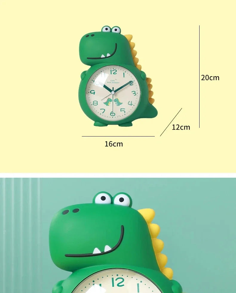 Cartoon Dinosaur Alarm Clock with Wake-up Light Specially Designed for Kids Boys Girls and Primary School Students