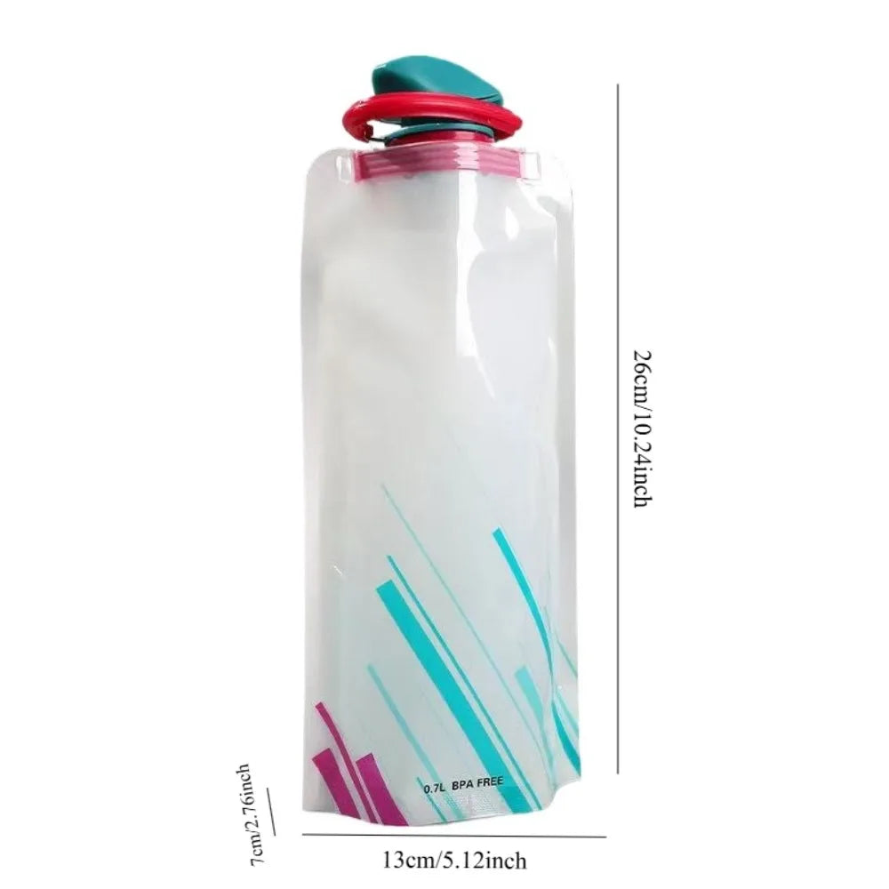 23 Oz Water Bottle，Collapsible Water Bottle,Perfect for Hydration on The Go. Suitable for Hiking and Camping. Reusable， BPA Free