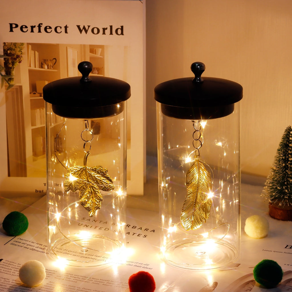 2Pcs Leaf Pendant Battery Powered Table Lamp