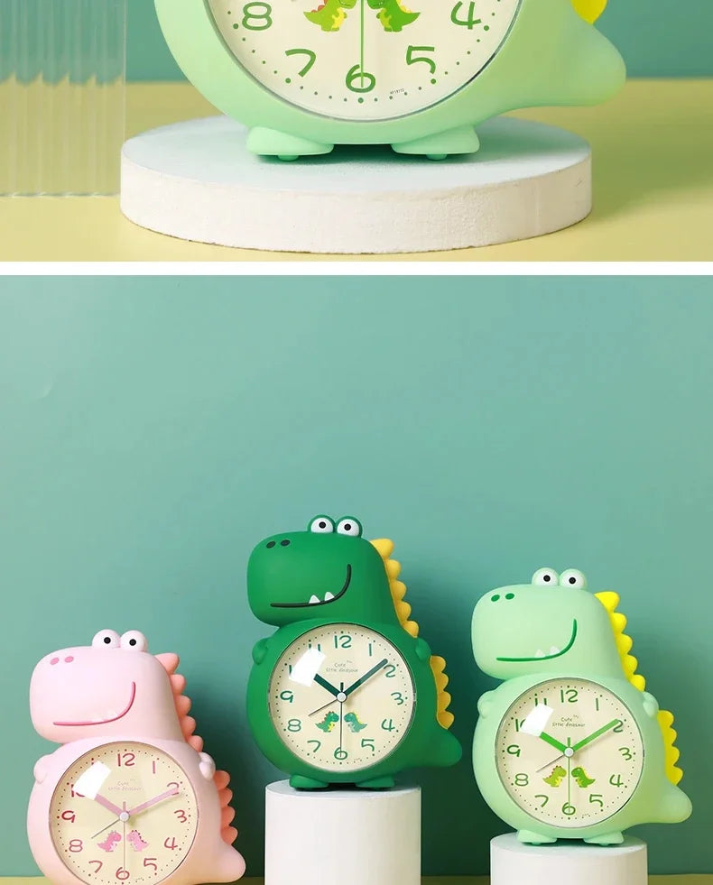 Cartoon Dinosaur Alarm Clock with Wake-up Light Specially Designed for Kids Boys Girls and Primary School Students