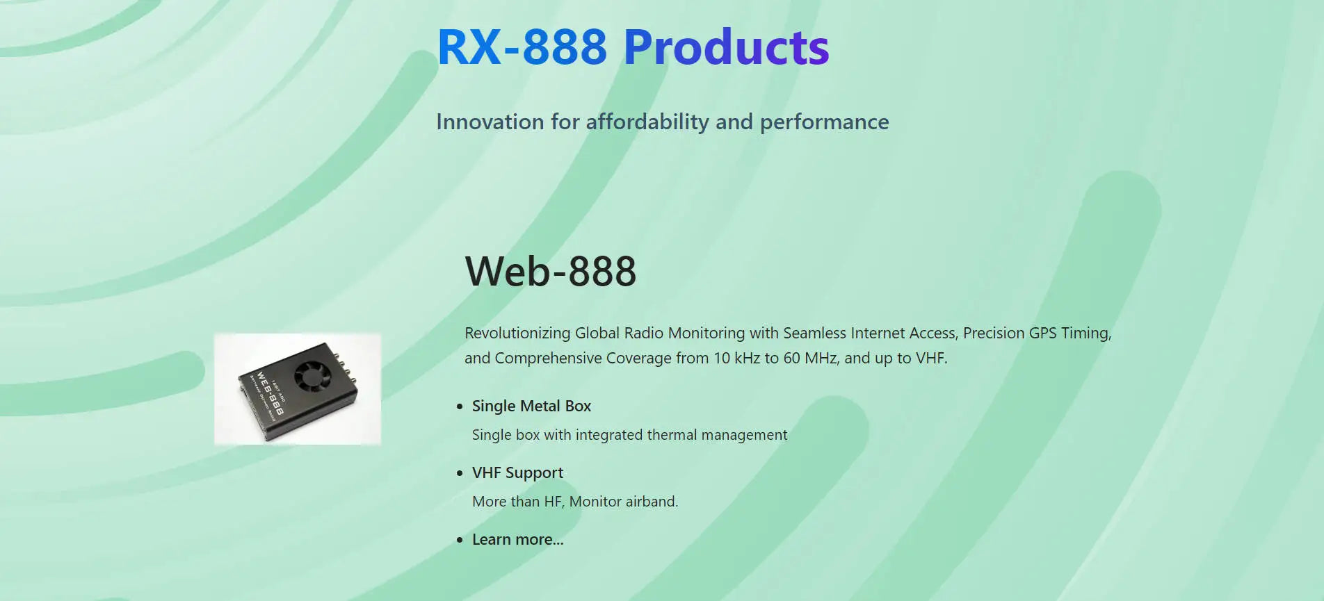 Web-888 16bit ADC 62M bandwidth DDC Web SDR