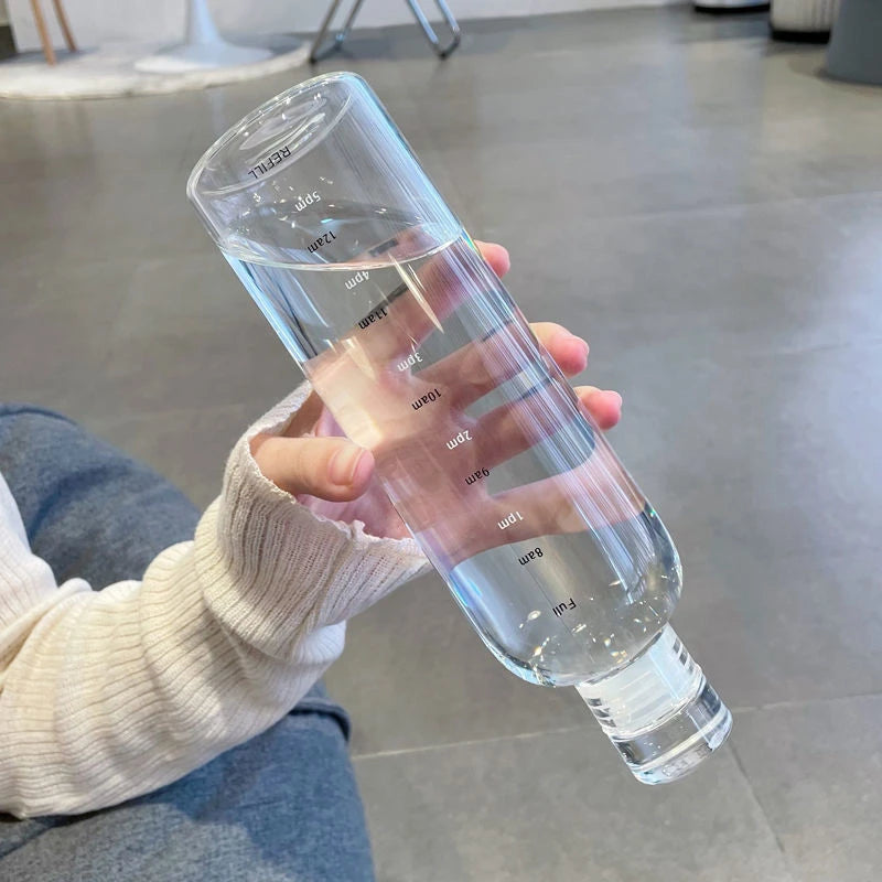 500ml Elegant Leakproof Water Bottle with Time Scale Stay Hydrated Daily Lightweight & Portable for Fitness & Outdoor Adventures
