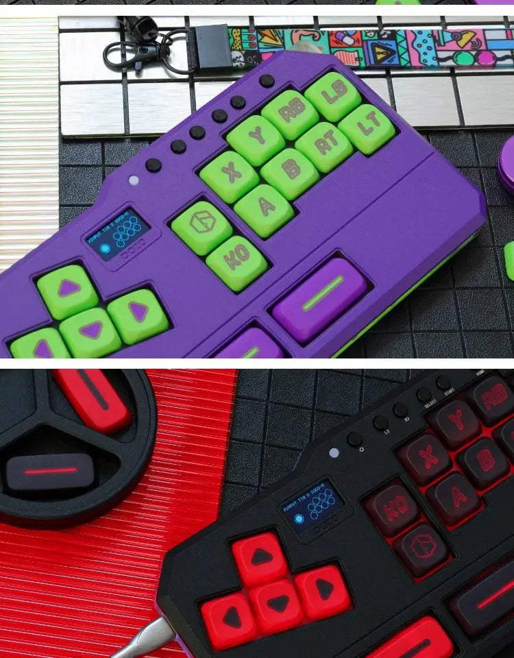 DOIO KBHX-01 SLIM Wired Mini Keyboard Upgradable Wireless Keyboard Aluminum Alloy Game Keyboards PS5 Switch Joystick Custom Gift