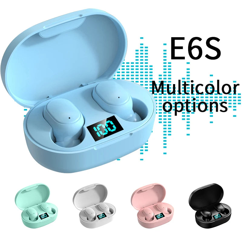 E6S Wireless Bluetooth Earphones TWS Bluetooth Headset Wireless Earbuds Noise Cancelling Headset With HD Microphone Headphones