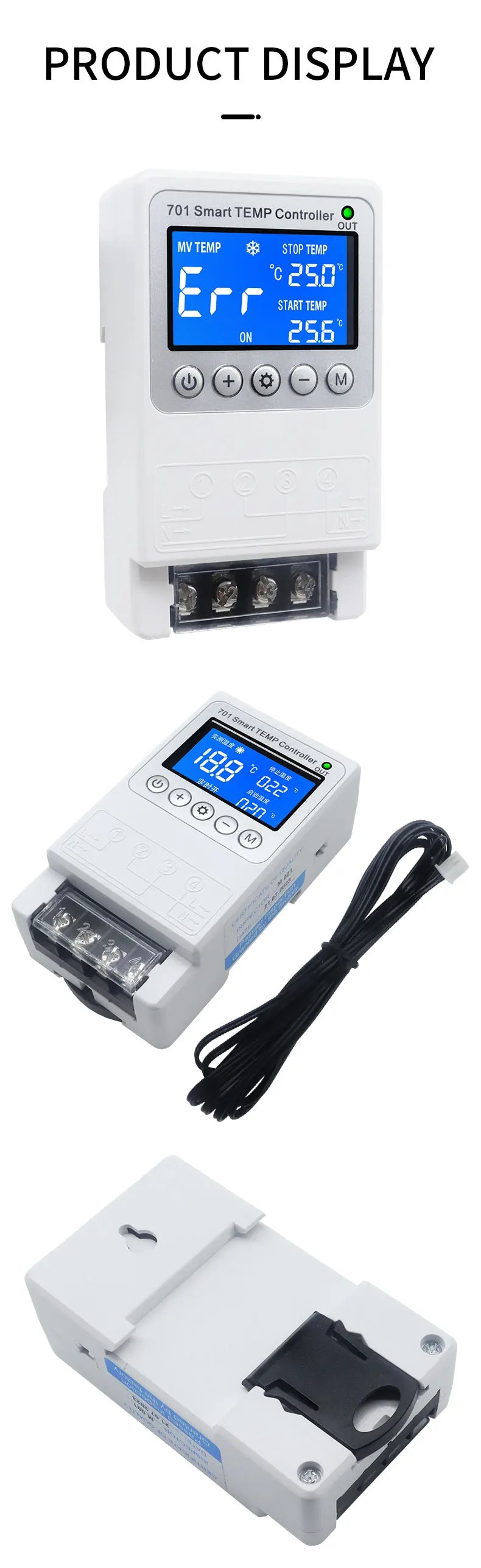 701 Smart Temperature Controller Constant Thermostat Control Timing Control Switch Cycle Control Multiple Sensor Head Optional