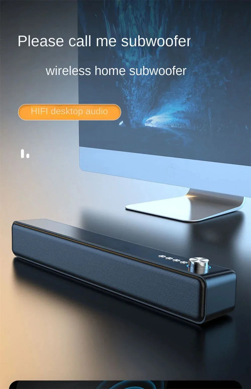 Original Bluetooth Subwoofer Soundbar TV Audio Echo Wall Computer Speaker Home Theater Music Wireless Blueooth Speaker Gift