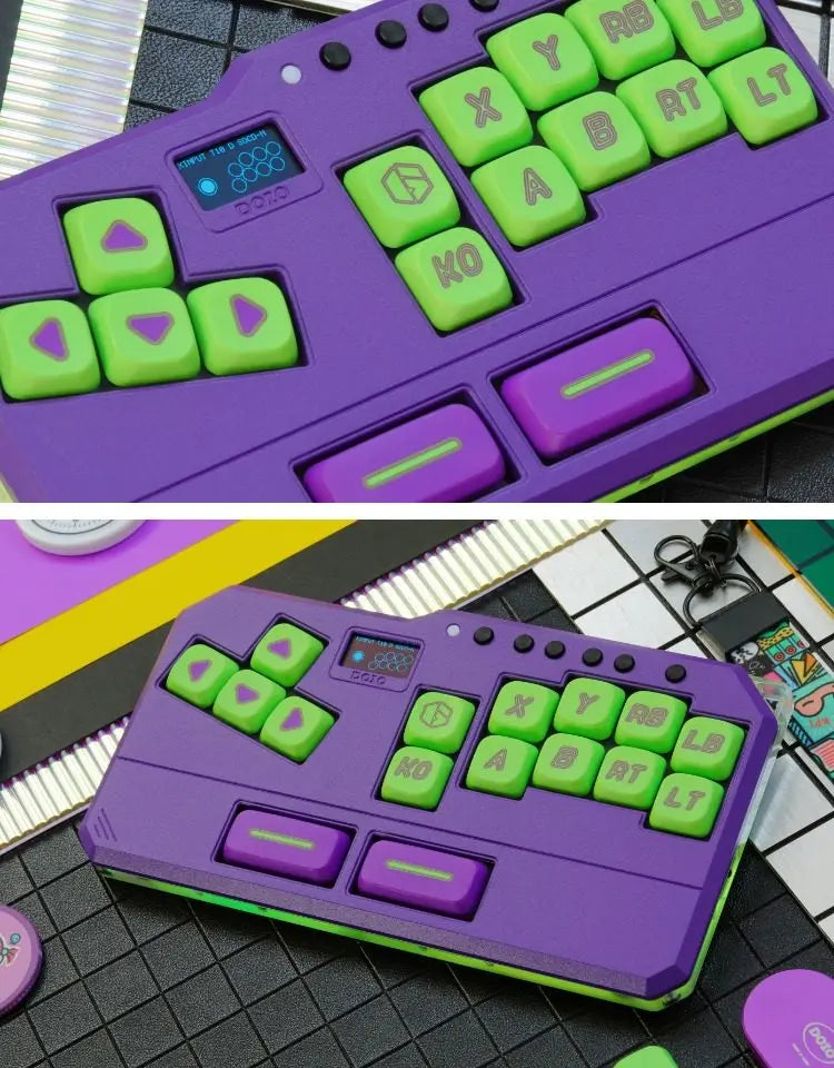 DOIO KBHX-01 SLIM Wired Mini Keyboard Upgradable Wireless Keyboard Aluminum Alloy Game Keyboards PS5 Switch Joystick Custom Gift