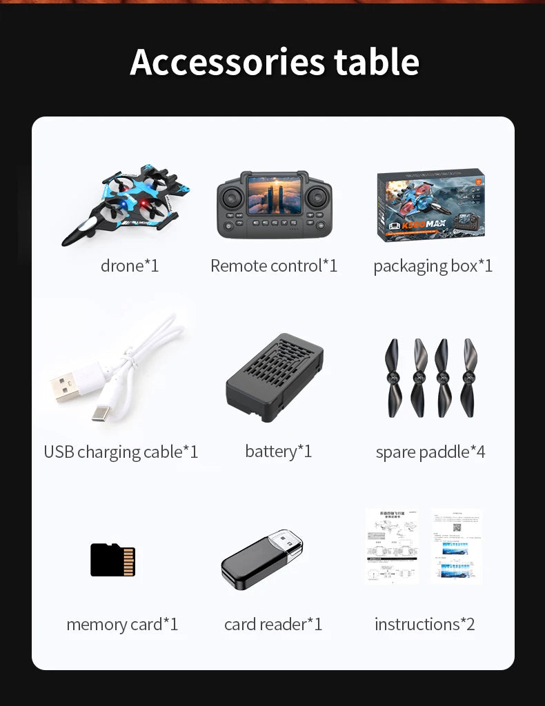 K500MAX RC Drone Fighter HD Professional Camera 360° roll WIFI Fpv Aircraft Quadcopte Aerial Photography  with screen Drone Toys