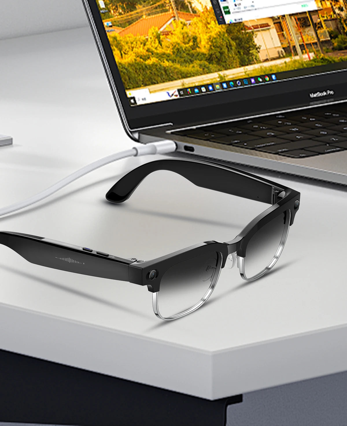2026 AI Smart Glasses Men with 800W HD Camera Real-time Voice Translation & Call POV Video Recording Smart Eyewear Travel/Vlog