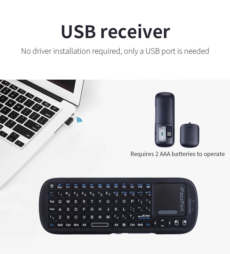 QWERTY Wireless Mini  Keyboard 2.4GHz with Touchpad Mouse Combo for Android /PC/Tablet/PS4/Raspberry Pi 3/HTPC