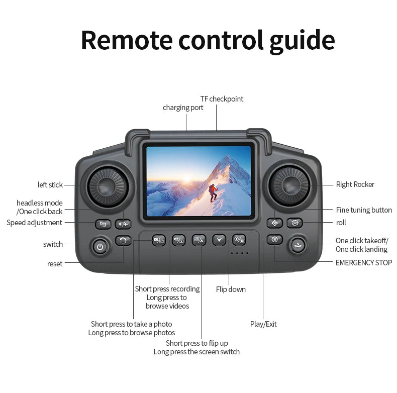 K500MAX RC Drone Fighter HD Professional Camera 360° roll WIFI Fpv Aircraft Quadcopte Aerial Photography  with screen Drone Toys