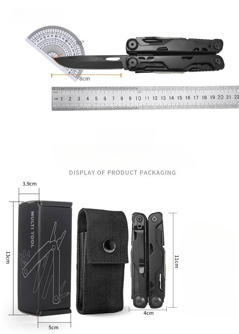 BHBT Multifunctional Combination  Folding Knife Pliers Multi Tools EDC Multitools Outdoor Camping Survival Tools With Clip