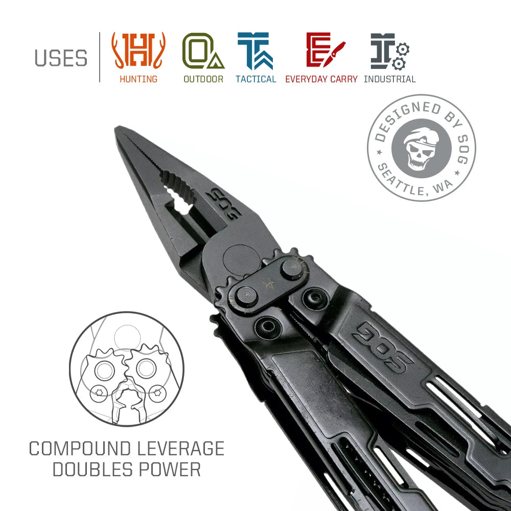 SOG 21 in 1 PowerAccess Multifunctional Folding Tactical Pliers EDC Pocket Multitoos Outdoor Survival Camping Supplies-PA2002-CP