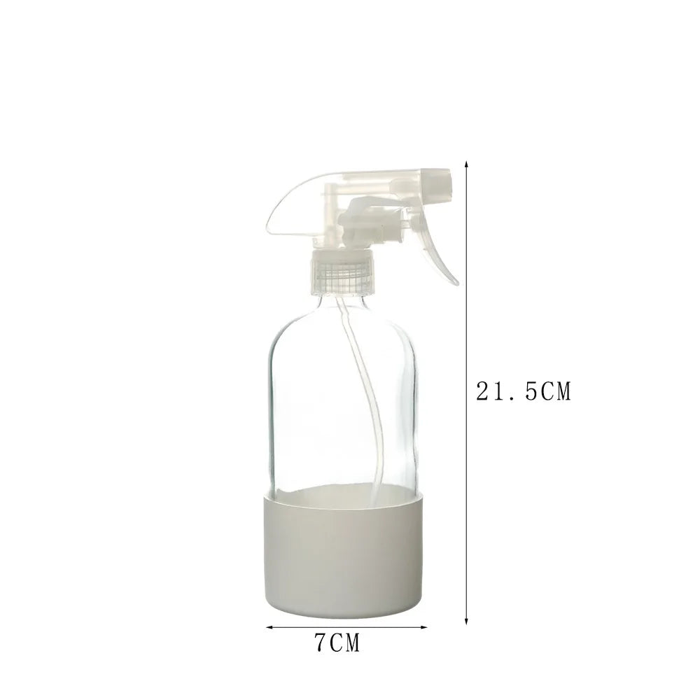 1/2PCS 500ML/16oz Glass Spray Bottle with Silicone Sleeve Empty Clear Bottle Set for Aromatherapy Facial Hydration Hair Care