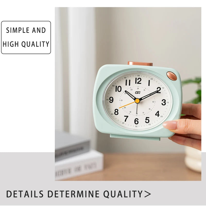 Music alarm clock, modern style, with snooze function and night light function, can run time, a good gift for the school season