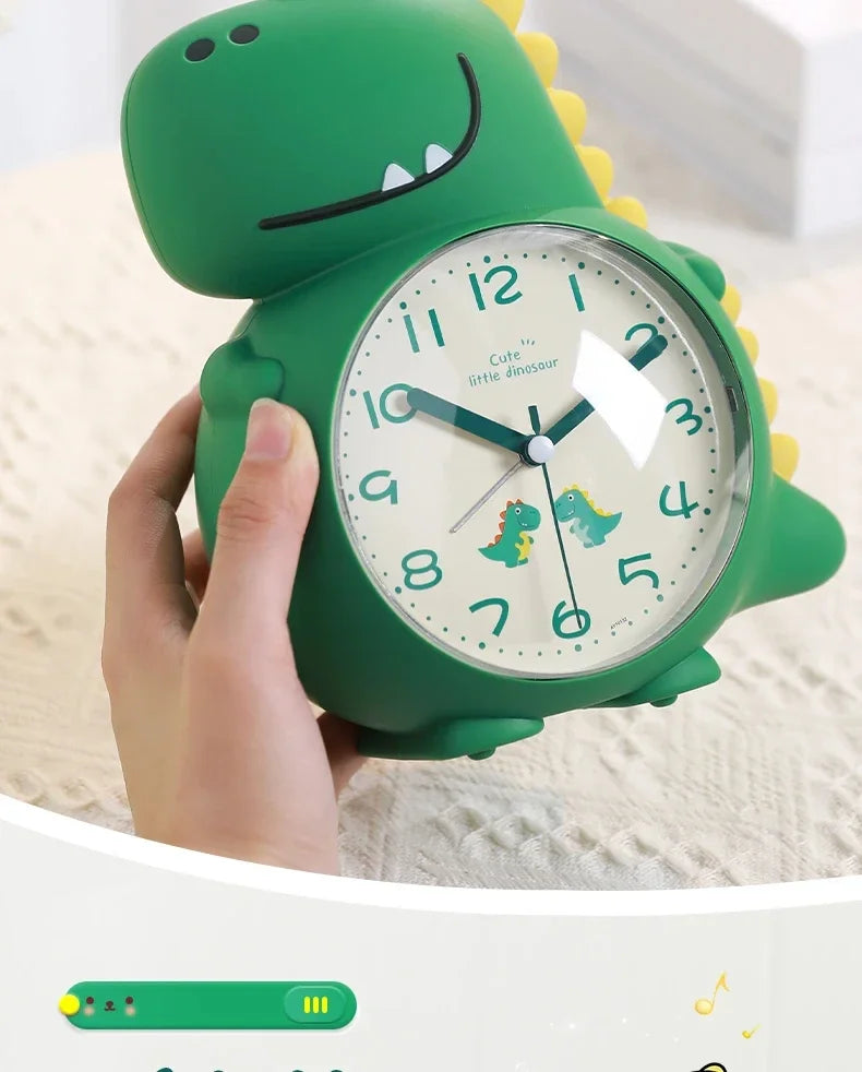 Cartoon Dinosaur Alarm Clock with Wake-up Light Specially Designed for Kids Boys Girls and Primary School Students