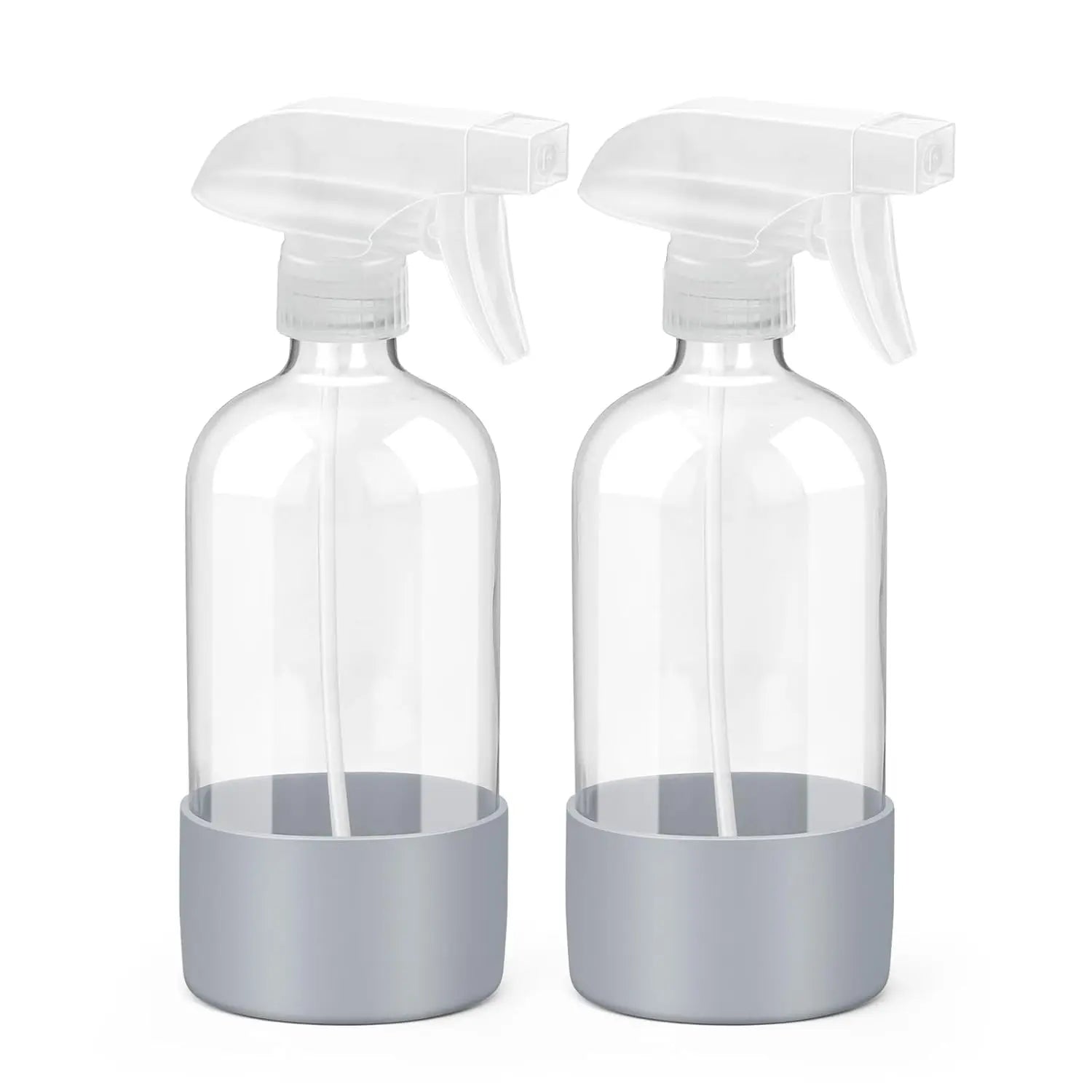 1/2PCS 500ML/16oz Glass Spray Bottle with Silicone Sleeve Empty Clear Bottle Set for Aromatherapy Facial Hydration Hair Care