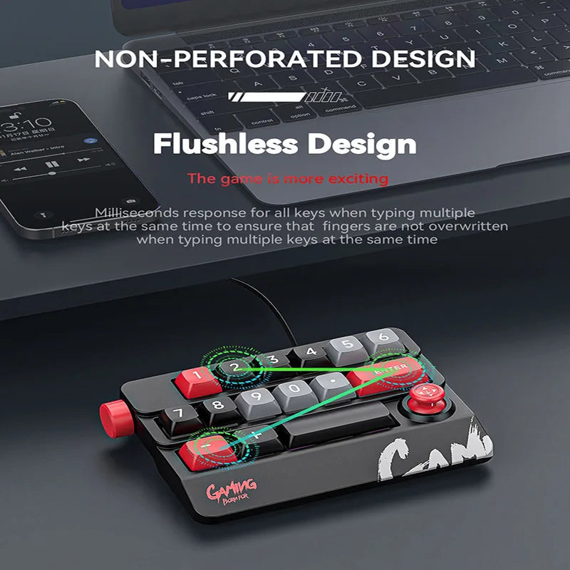 Rocker Knob Programming Macro Custom Keyboard RGB Backlight Wired Programmable Gaming Keyboard Full Hot Swappable Key