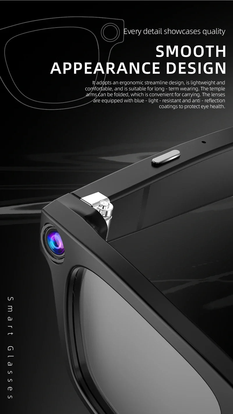 2026 4K Smart AI Glasses 800W pixel AI Shooting Camera HD Photo Video Voice Call Translation Waterproof Bluetooth AI Glasses