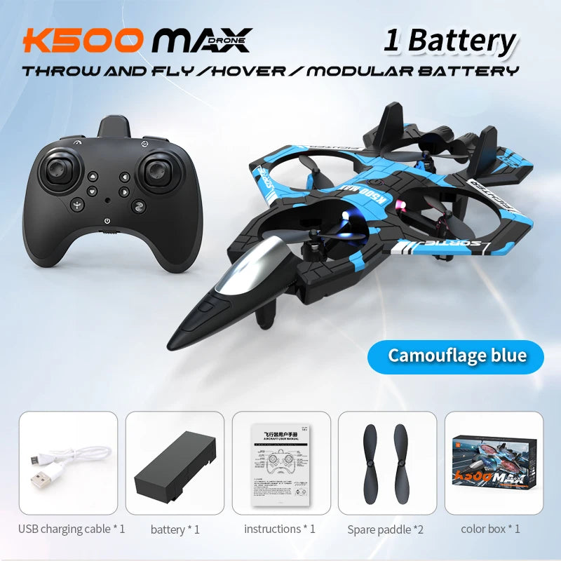 K500MAX RC Drone Fighter HD Professional Camera 360° roll WIFI Fpv Aircraft Quadcopte Aerial Photography  with screen Drone Toys