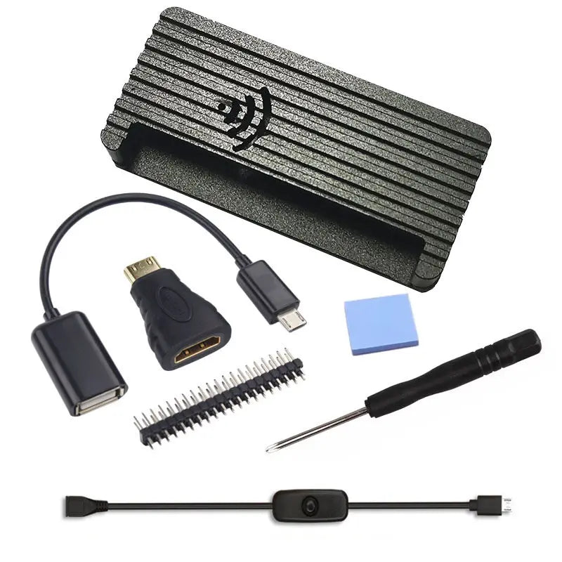 Raspberry Pie Zero WH/2W Universal Aluminum Radiator Metal Protective Shell Passive Heat Dissipation with Silicone Heat Transfer
