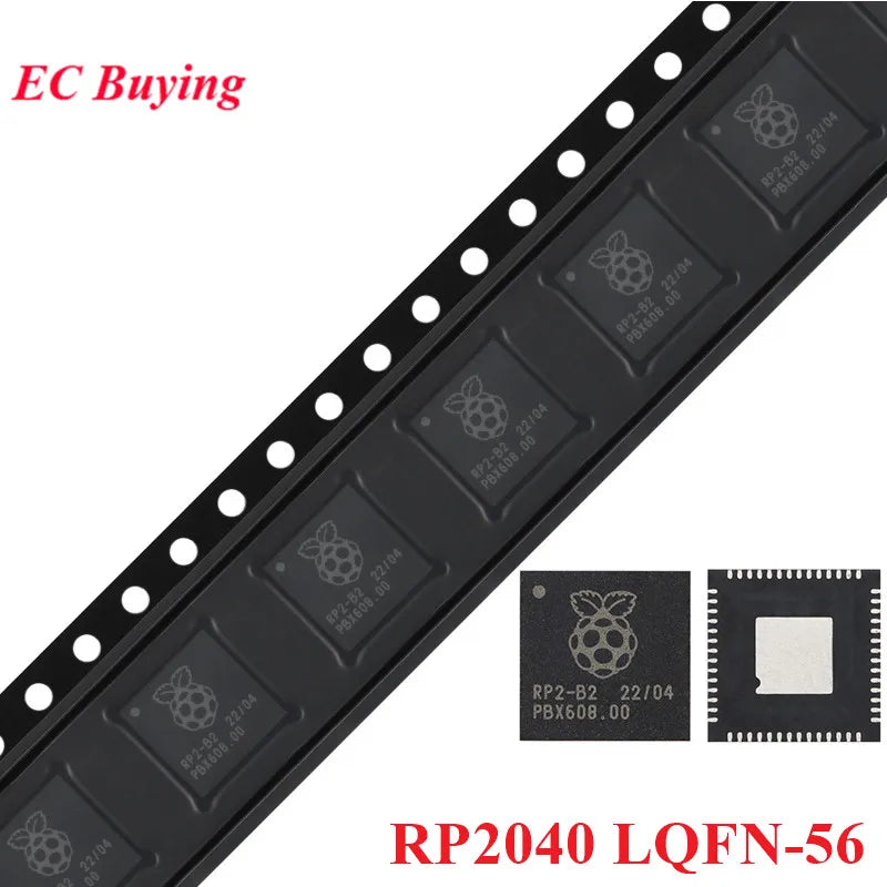 1Pc-10Pcs RP2040 LQFN-56 QFN-56 Raspberry Pi (raspberry pie) ARM Cortex-M0 133MHz RAM 264KB MCU/MPU/SOC Microcontroller IC Chip