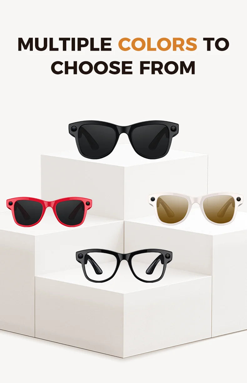 2026 AI Smart Glasses with 8MP Camera Video Recording 120+ Languages Translation Sunglasses Bluetooth Call Music Play Men Women