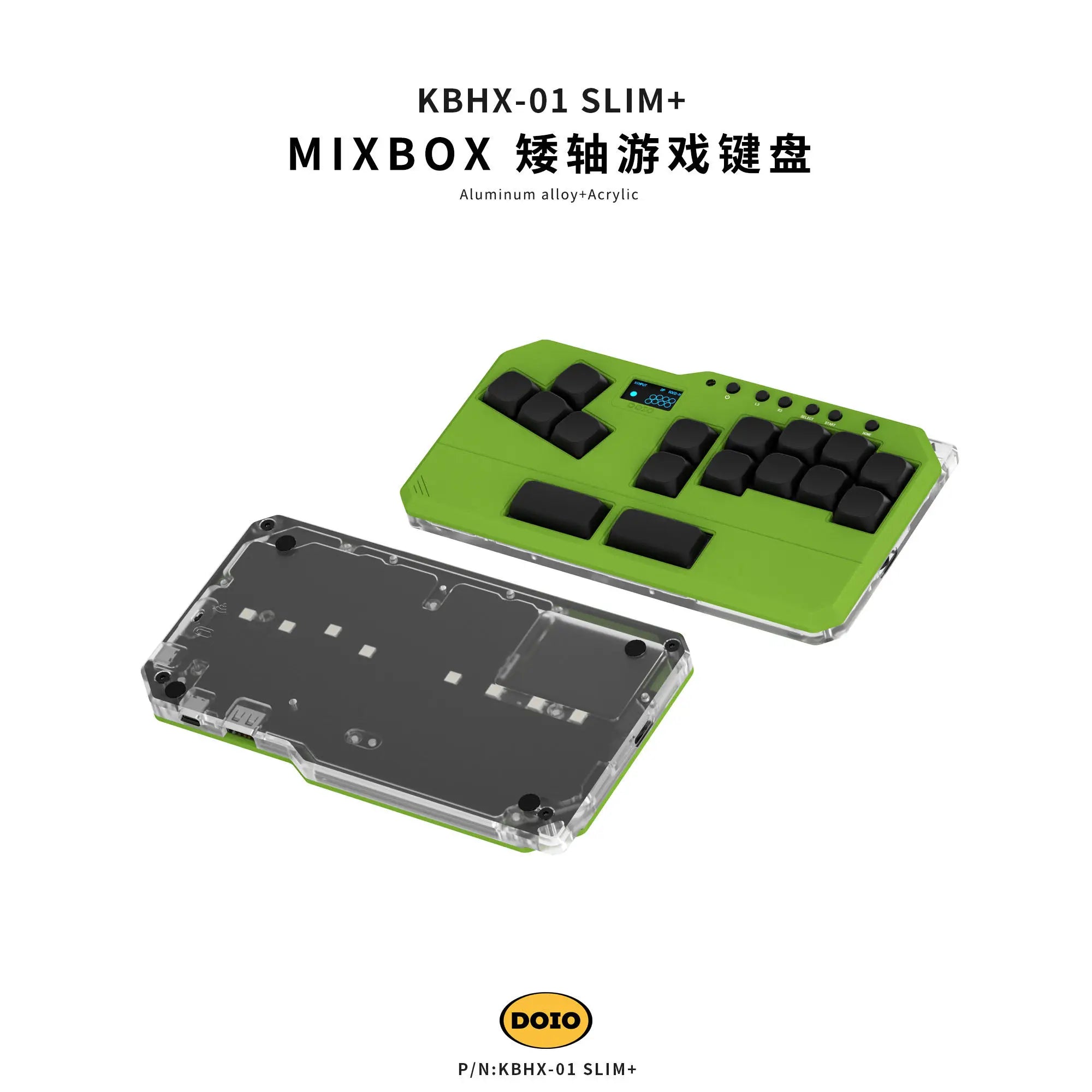 DOIO KBHX-01 SLIM Wired Mini Keyboard Upgradable Wireless Keyboard Aluminum Alloy Game Keyboards PS5 Switch Joystick Custom Gift