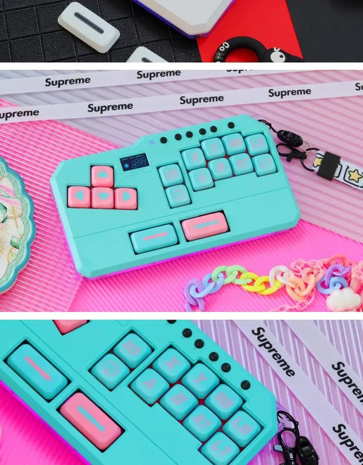 DOIO KBHX-01 SLIM Wired Mini Keyboard Upgradable Wireless Keyboard Aluminum Alloy Game Keyboards PS5 Switch Joystick Custom Gift