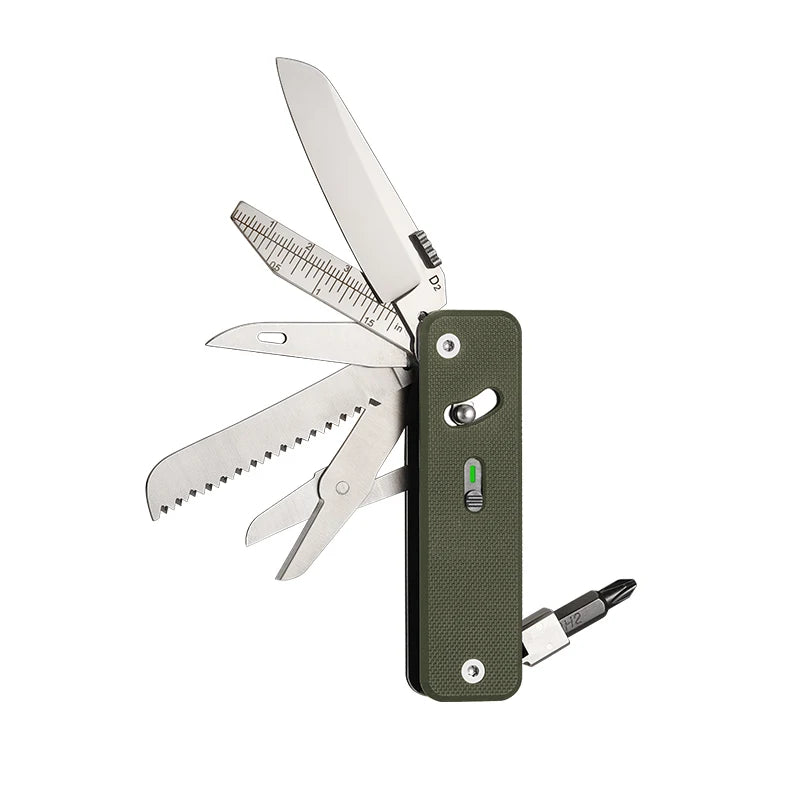 ROXON S503G Flex Companion Tool Modular Design and Customizable Pocket Tool, Preinstalled with 8 Essential Tools (1/4" Bit Drive