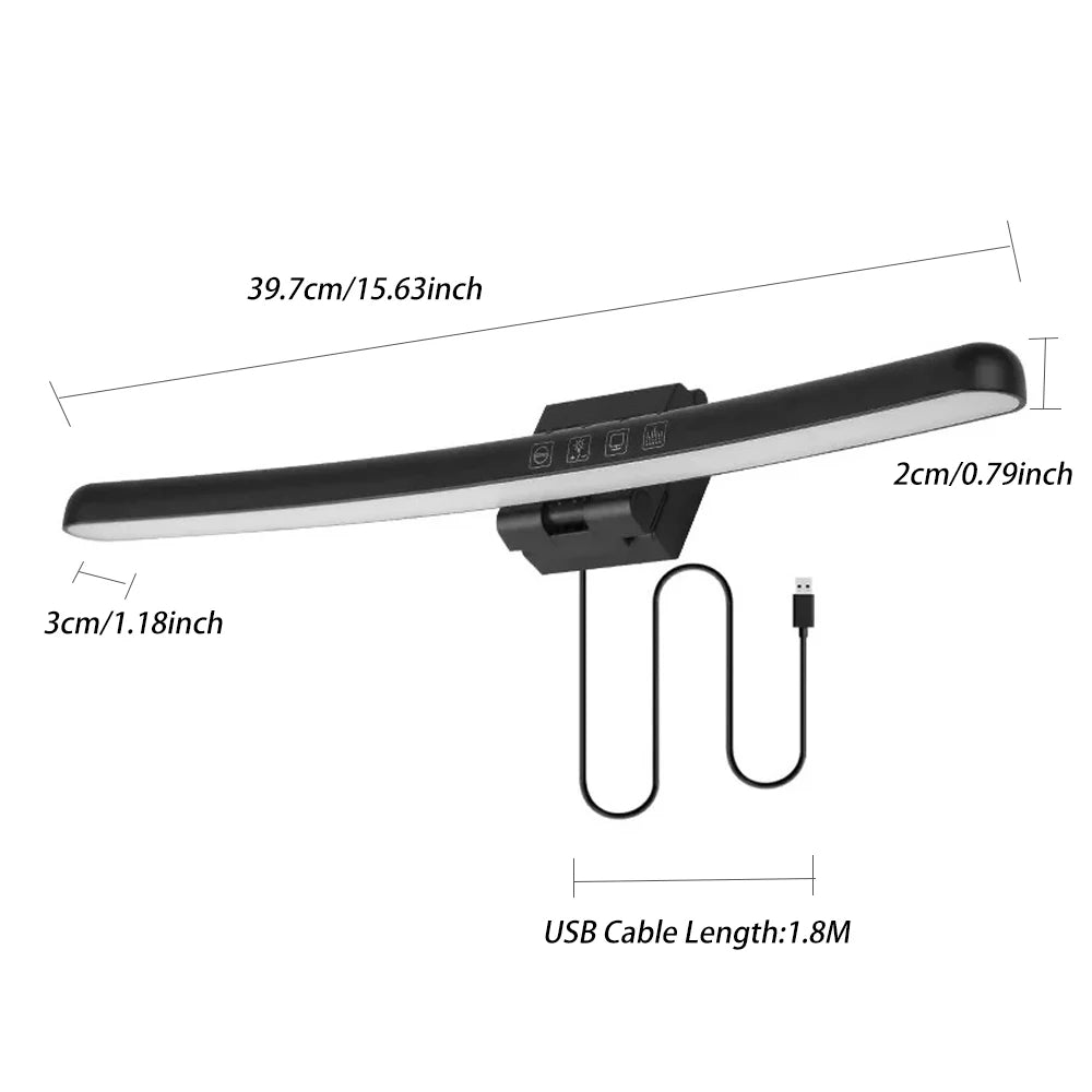 Curved Monitor Light Bar RGB Backlight for Screens, Computer Bar Lights with Color Temperature Brightness Stepless Dimming