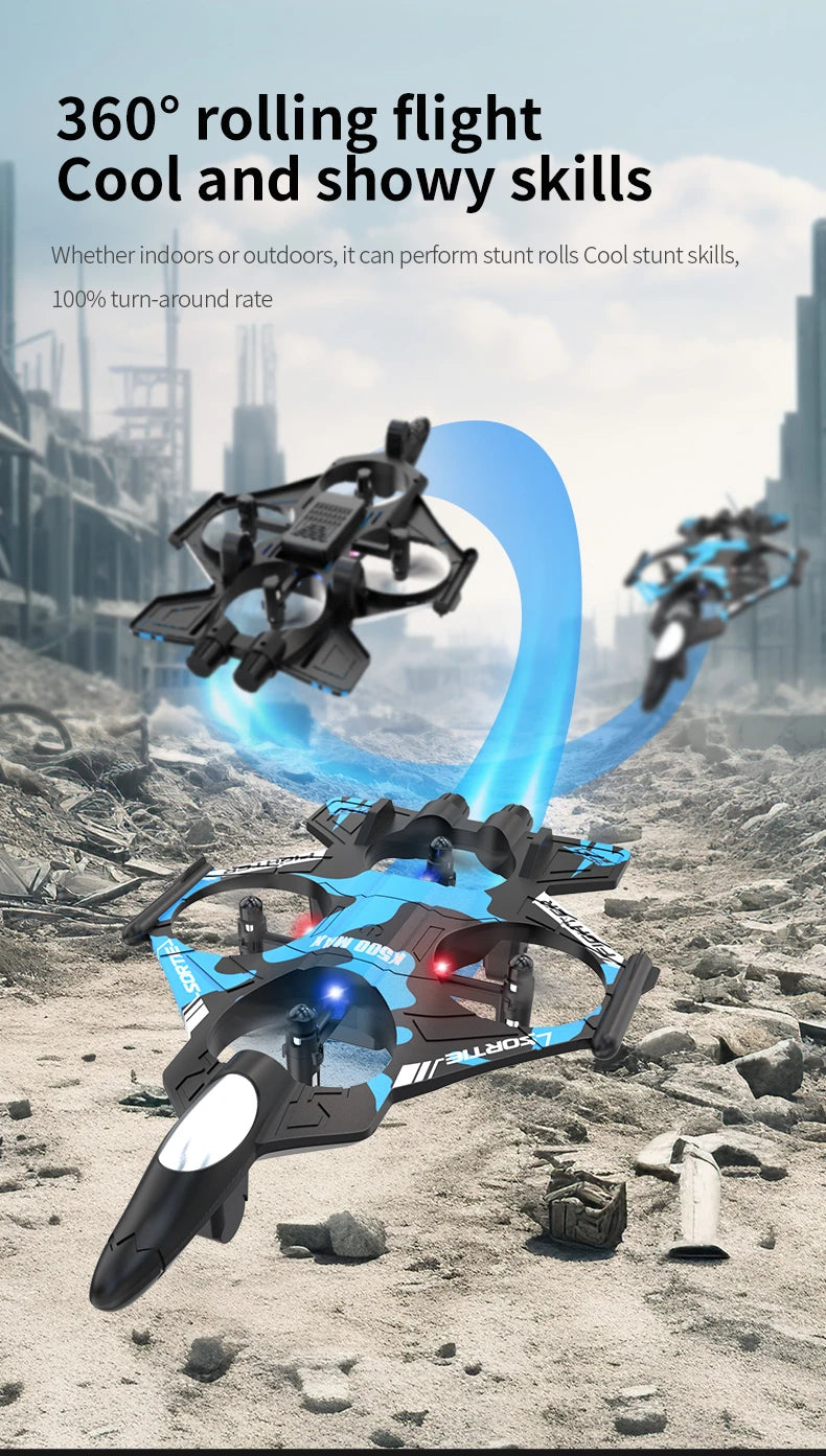 K500MAX RC Drone Fighter HD Professional Camera 360° roll WIFI Fpv Aircraft Quadcopte Aerial Photography  with screen Drone Toys